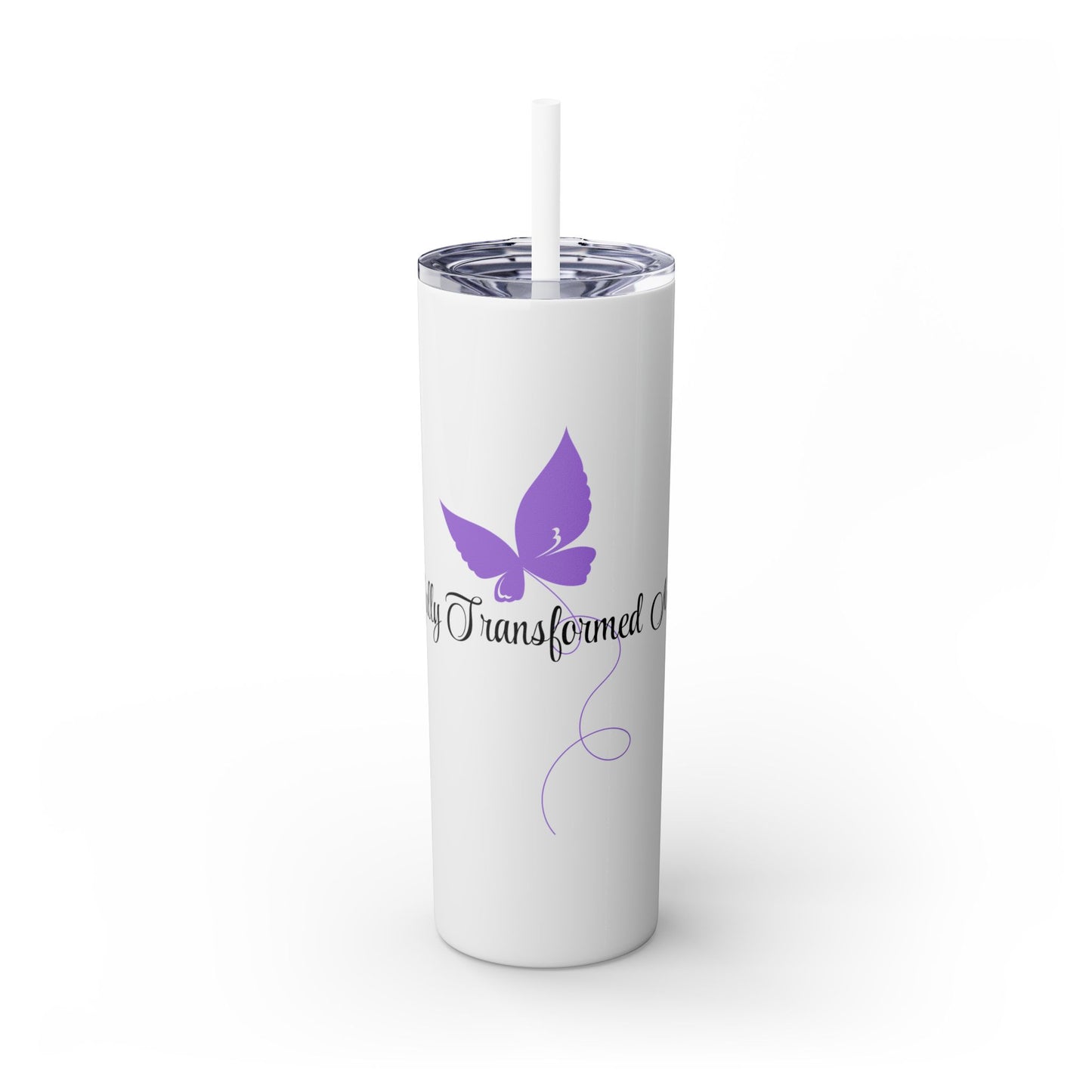 Tumbler - Drinking Water and Minding God's Business - 20oz Skinny Tumbler with Straw