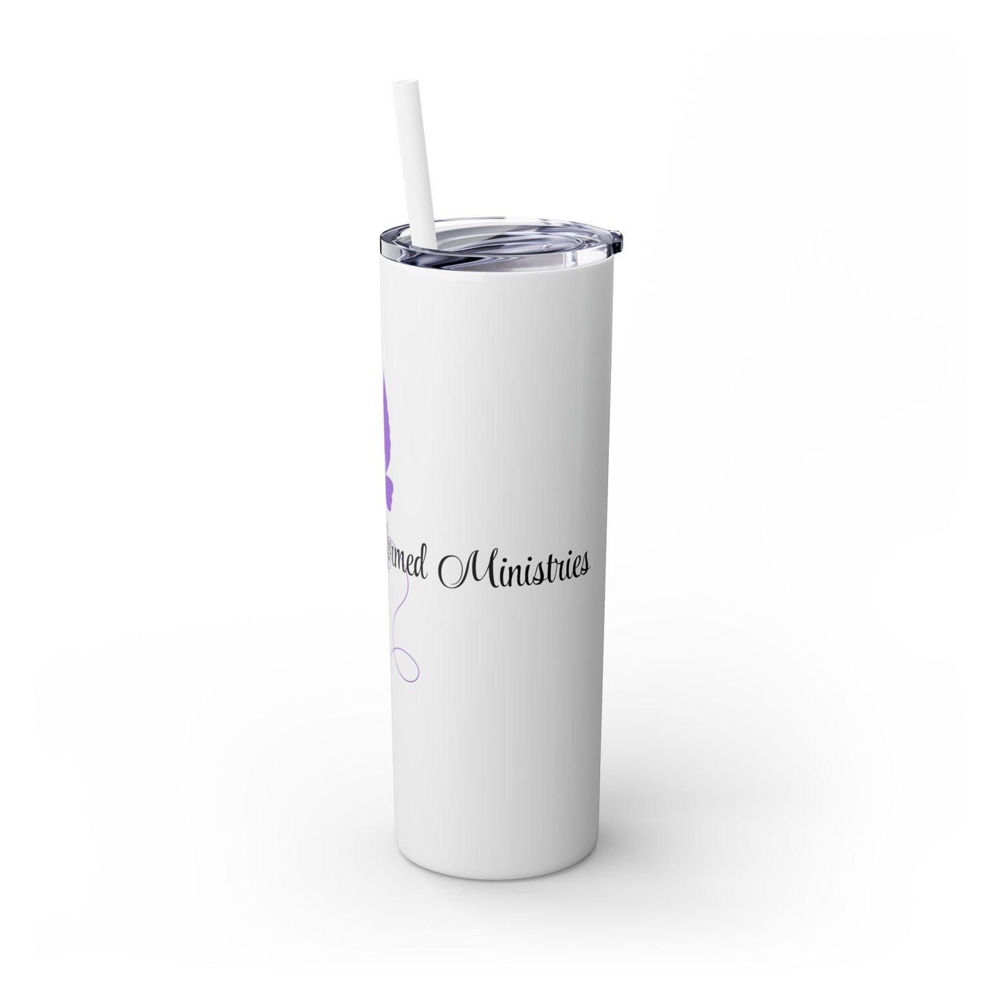 Tumbler - Drinking Water and Minding God's Business - 20oz Skinny Tumbler with Straw