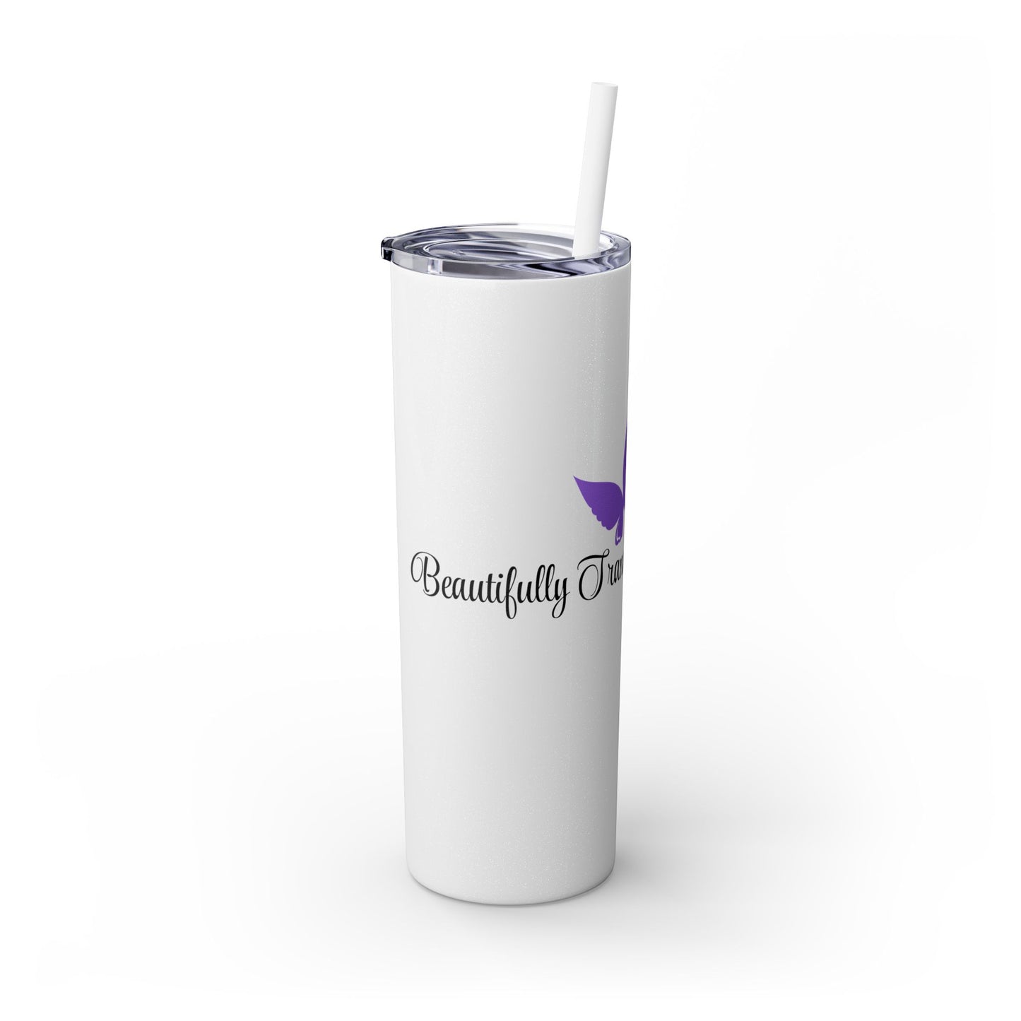 Tumbler - Drinking Water and Minding God's Business - 20oz Skinny Tumbler with Straw