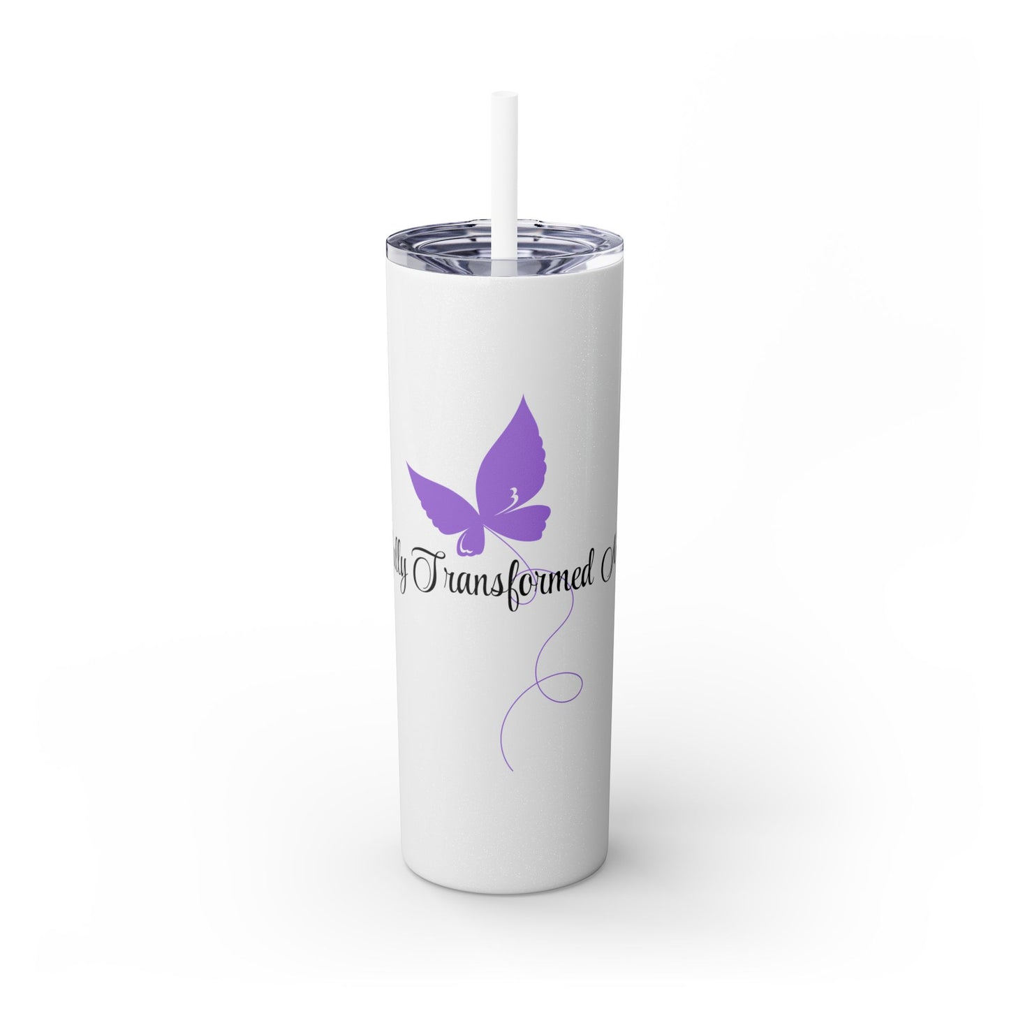 Tumbler - Drinking Water and Minding God's Business - 20oz Skinny Tumbler with Straw